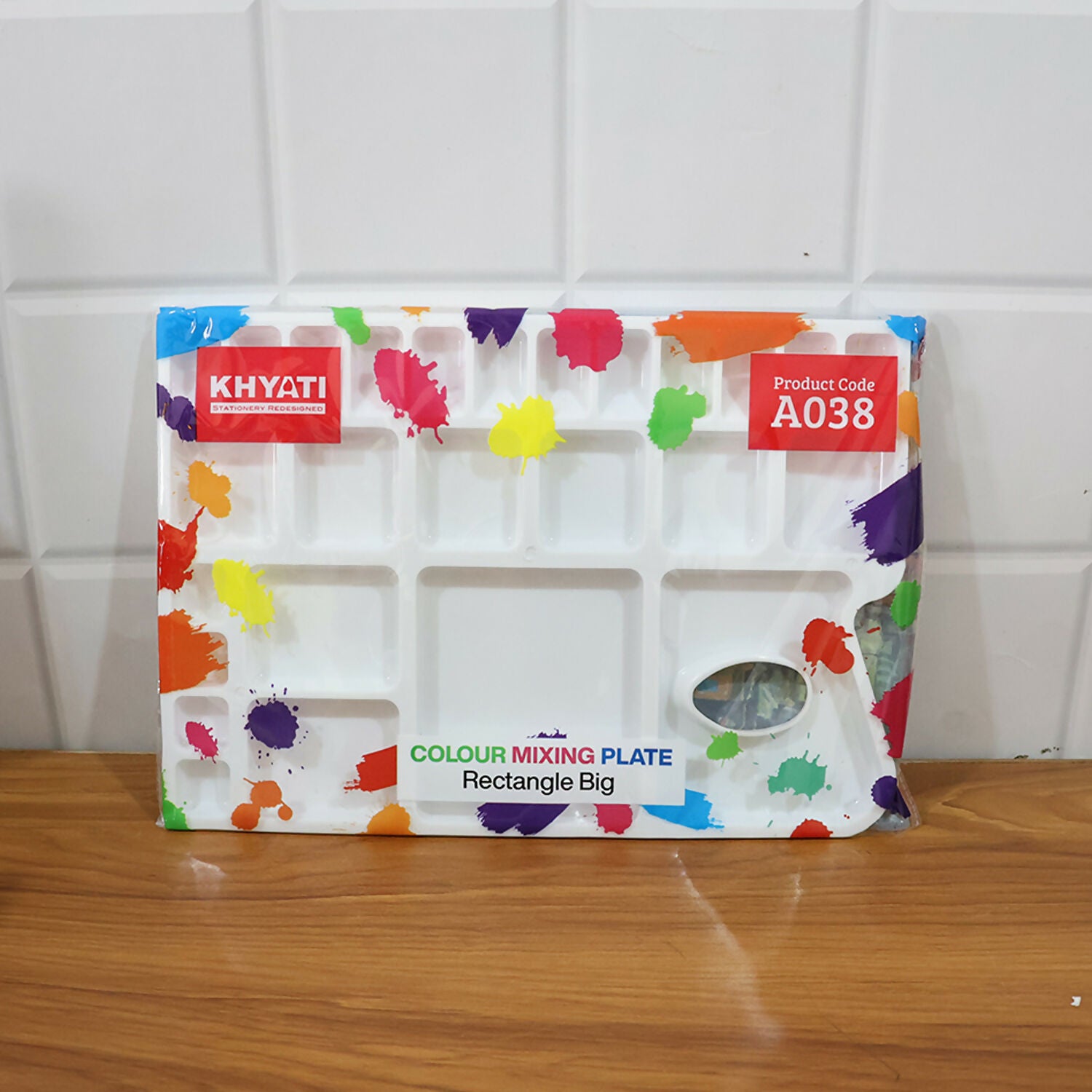 Khyati Colour Mixing Plate – Rectangle Big Artist Palette with Multiple Deep Wells
