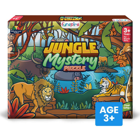 JUNGLE MYSTERY PUZZLE - AGE 3+ (38 PUZZLE PIECES) MDF PUZZLE SERIES