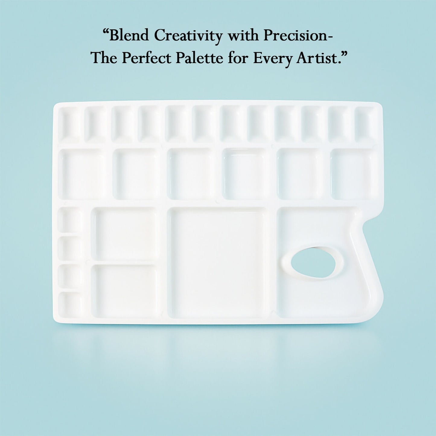 Khyati Colour Mixing Plate – Rectangle Big Artist Palette with Multiple Deep Wells