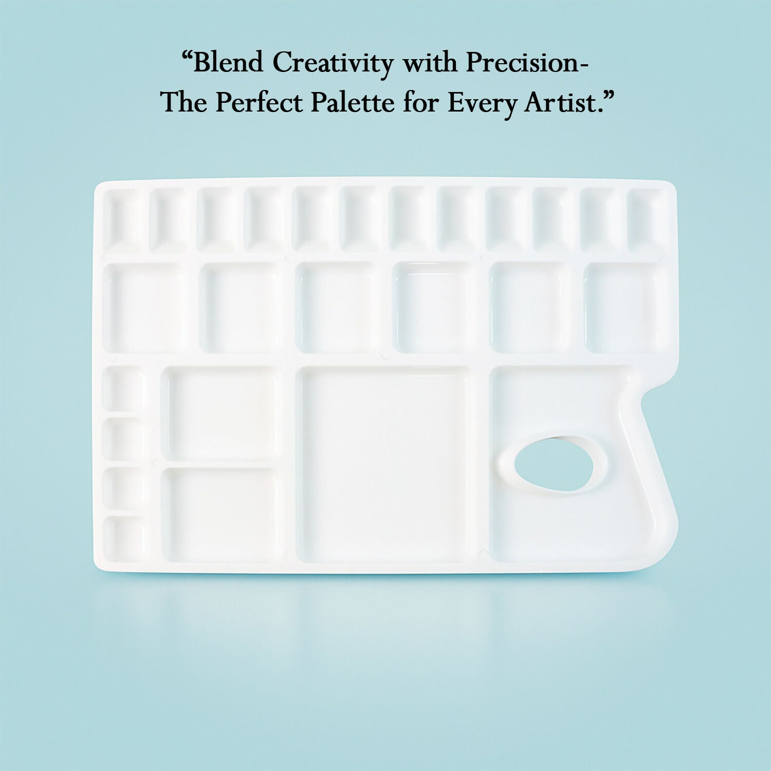 Khyati Colour Mixing Plate – Rectangle Big Artist Palette with Multiple Deep Wells