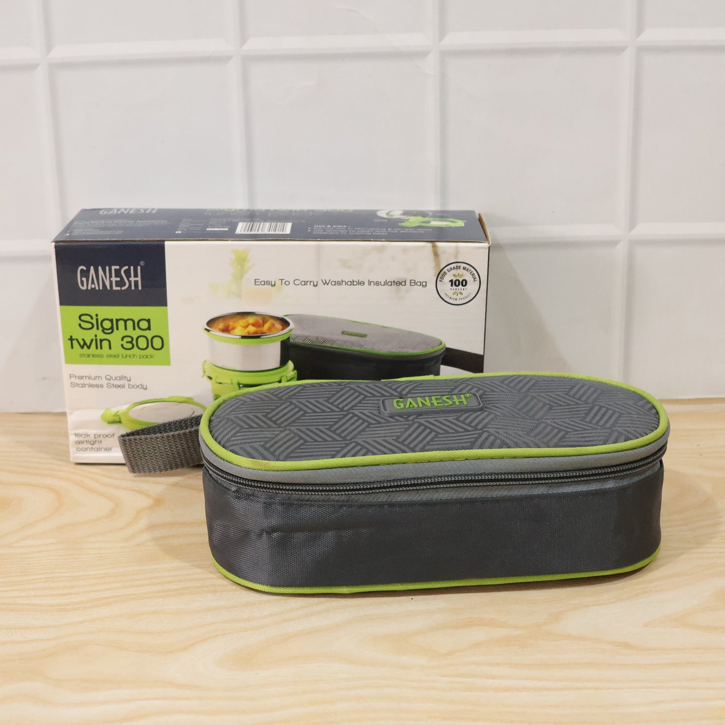 Ganesh Sigma Twin 300 Stainless Steel Lunch Box Set (1 Set)