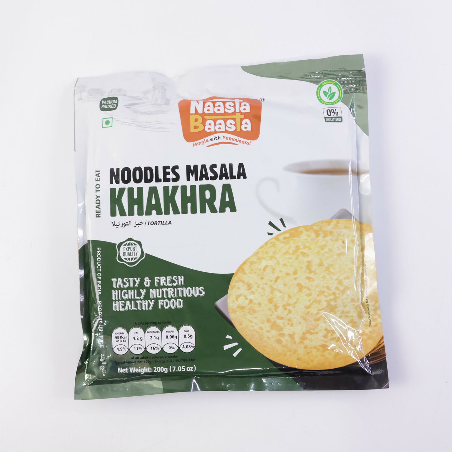 Naasta Baasta Noodles Masala Khakhra – Ready To Eat Whole Wheat Crispy & Highly Nutritious Healthy Snack (200gm)