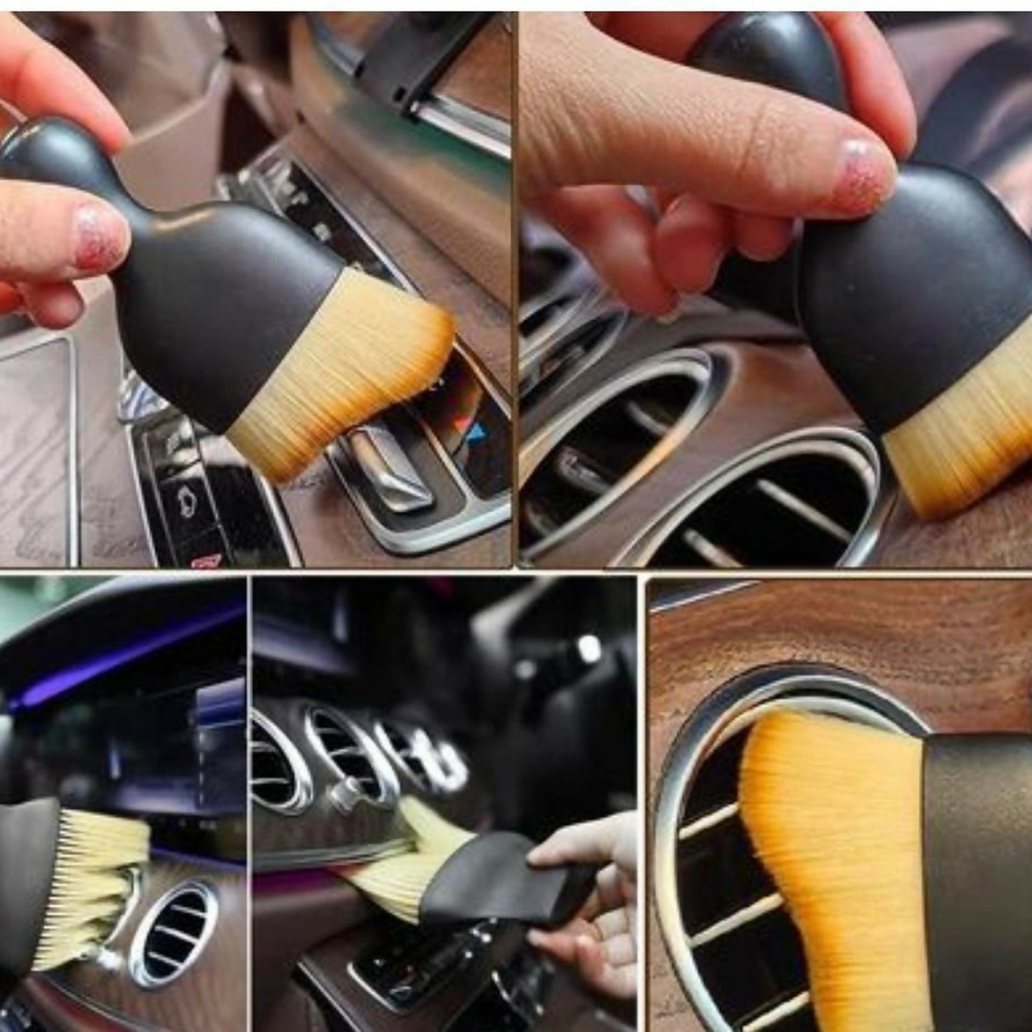 Car Interior Cleaning Brush Set for Dashboard Air Vents Console and Detailing