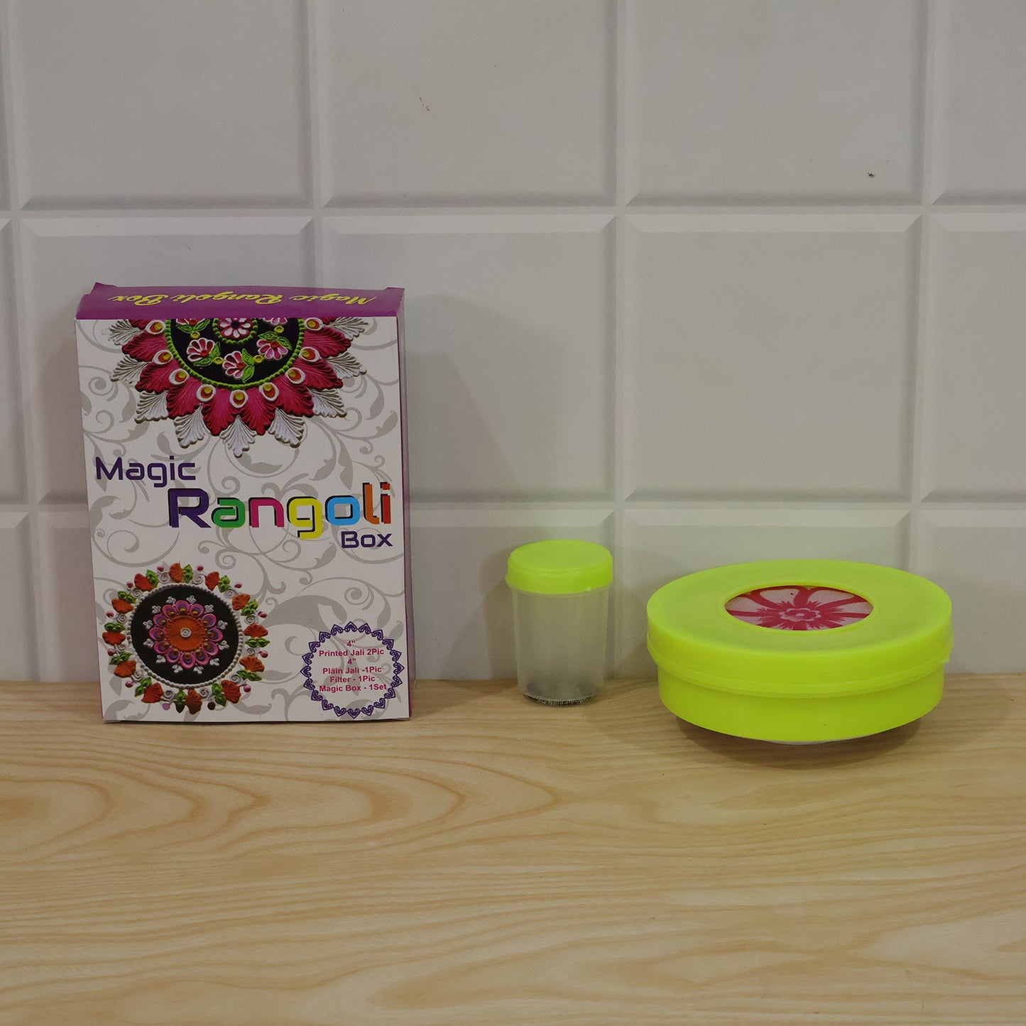 Magic Rangoli Maker Set with Stencils for Festival and Home Decoration (1 Set)