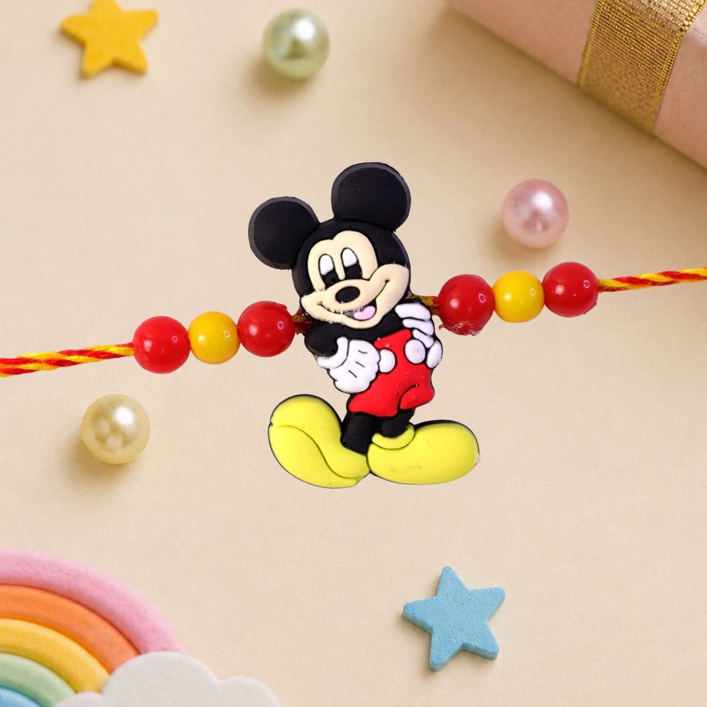 Cartoon Mouse Character Rakhi Beaded Designer for Kids & Brother (5pcs)