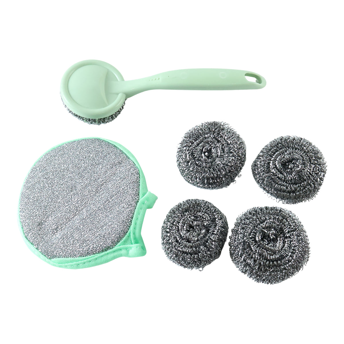 Kitchen Cleaning Set – 6-in-1 Stainless Steel Scrubber