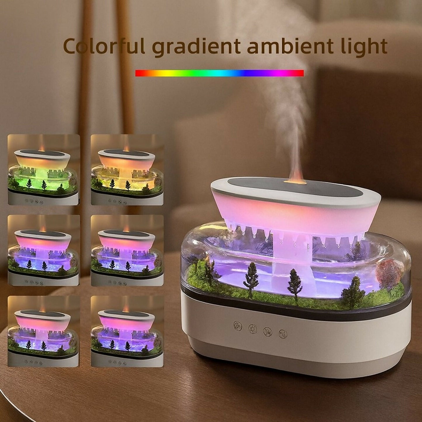 Forest Landscape Aroma Diffuser with LED Light & Natural White Noise