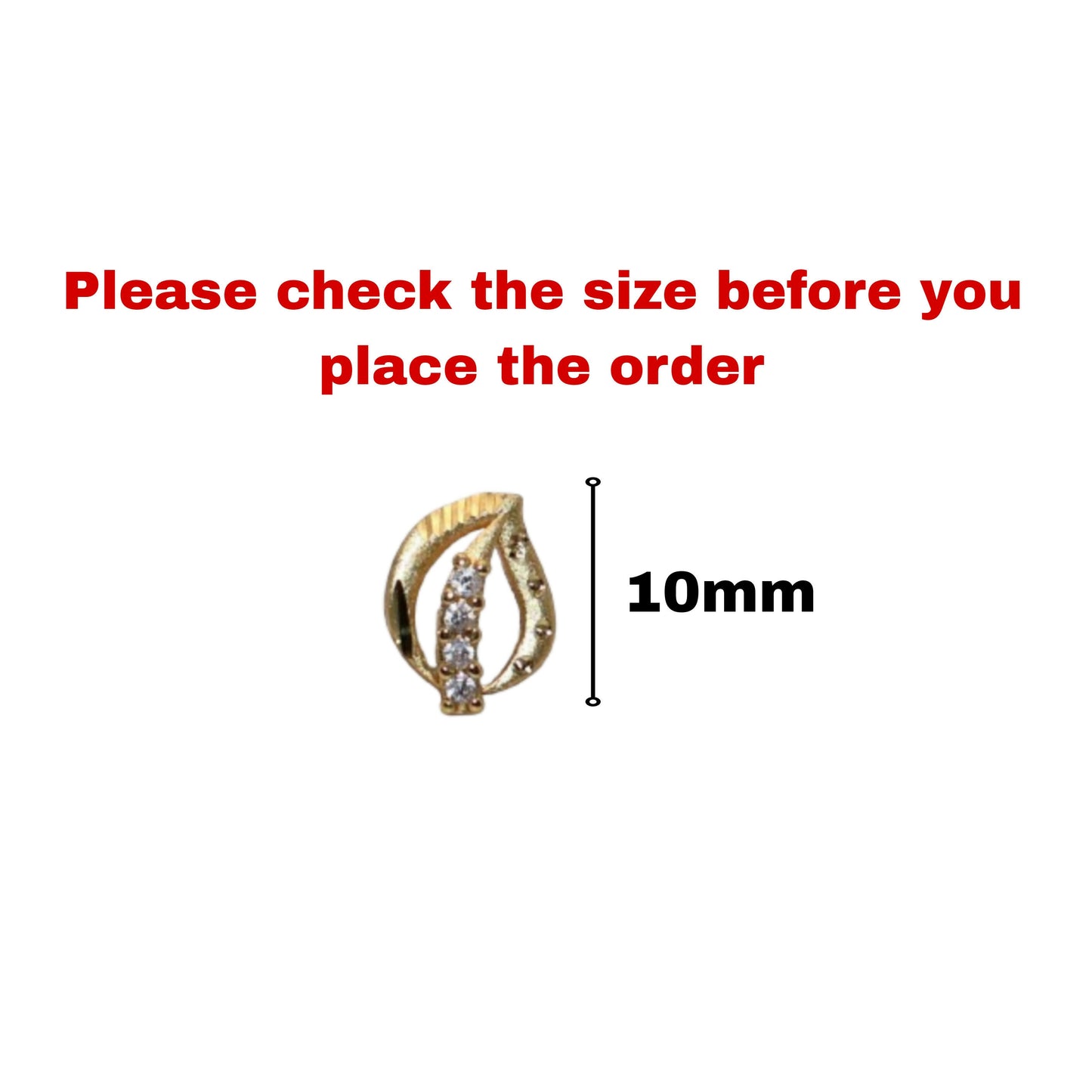 Gold Plated AD Leaf Stud Earrings for women and girls