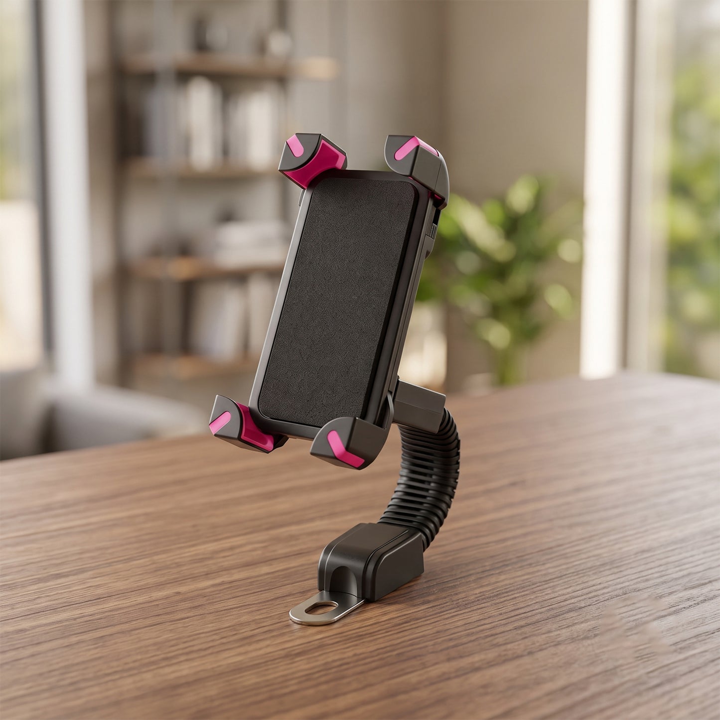 Plastic Bicycle Phone Holder Bike Mirror Mount with Flexible Arm (1 Pc)