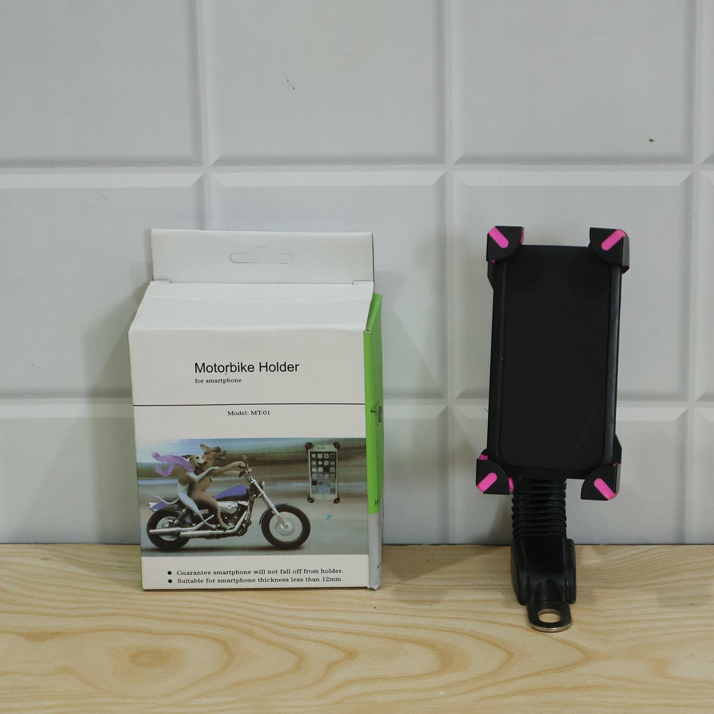 Plastic Bicycle Phone Holder Bike Mirror Mount with Flexible Arm (1 Pc)