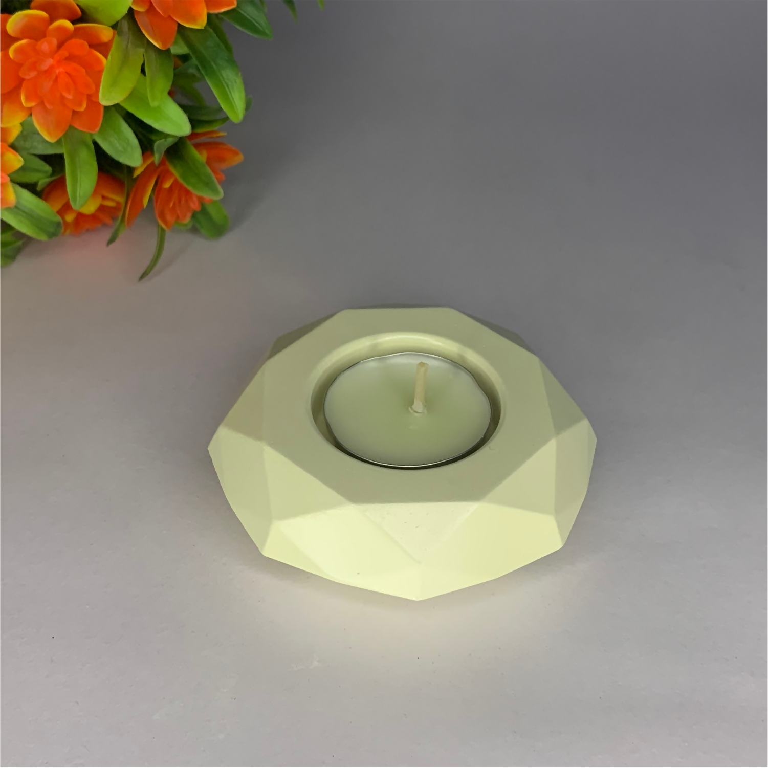 Diamond Diya ivory tealight candle Elegant Home Decor Handmade