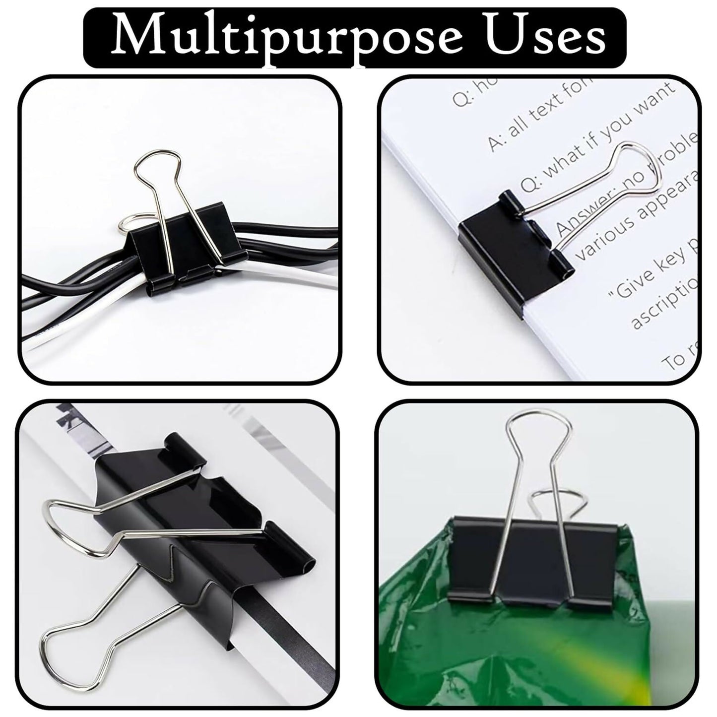 Heavy Duty Binder Clips Set with Strong Spring Grip for Office & School Use (41 mm, 12 Pieces)