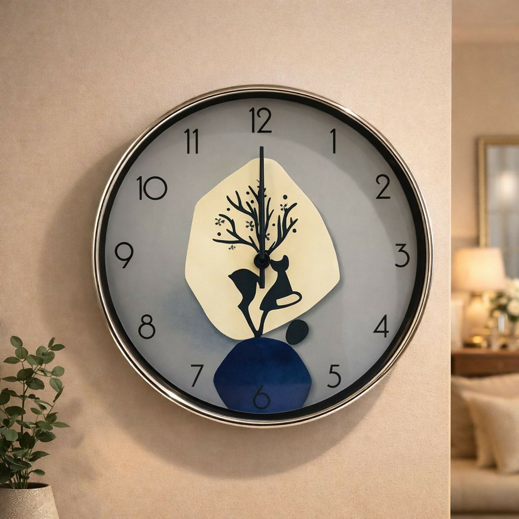 Modern Decorative Wall Clock with Geometric Art Design for Living Room