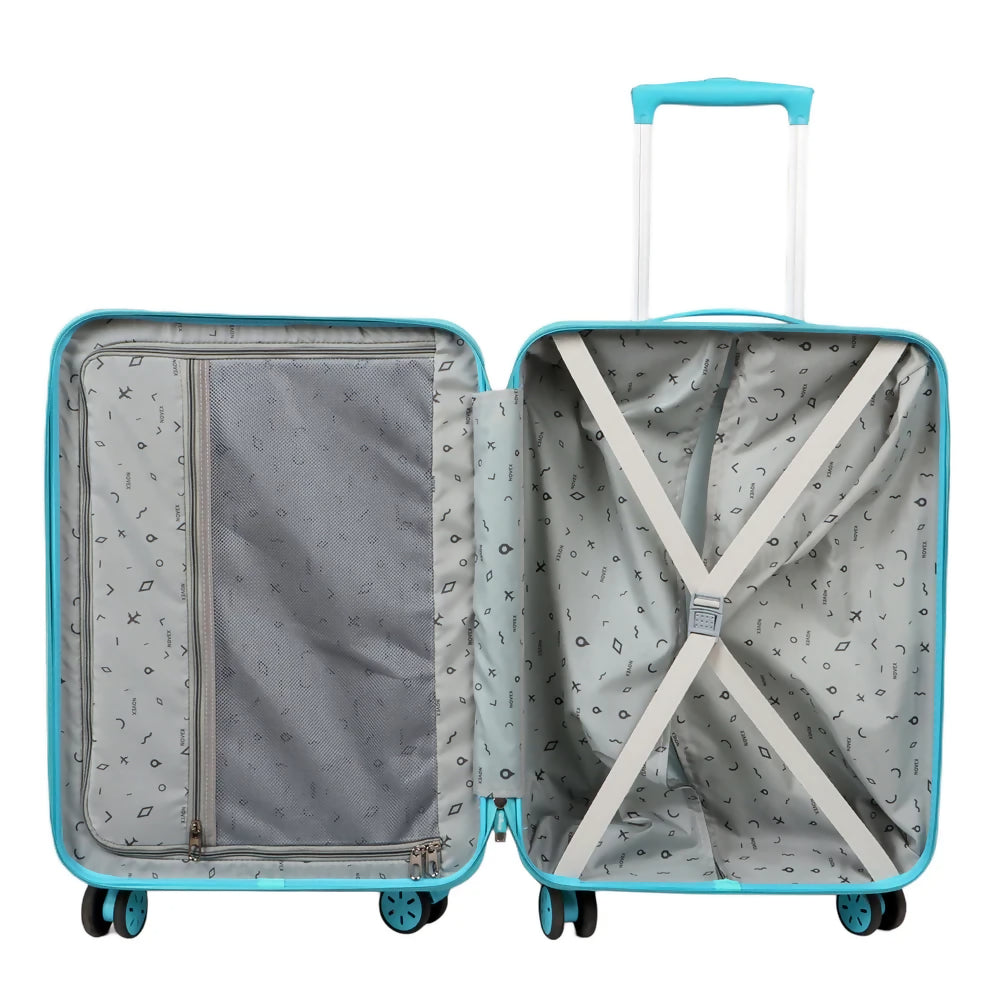 Novex Disney Princess Green Travelling Kids Trolley Bags for Girls Luggage 4 Wheels ( Green/18Inch)