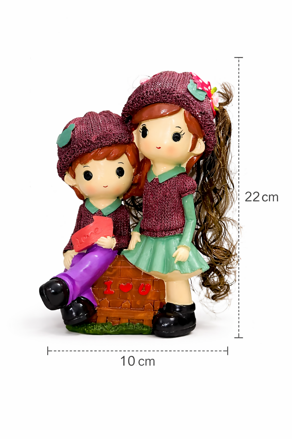 Cute Couple Love Showpiece Figurine for Home Decor Gift and Piggy Bank
