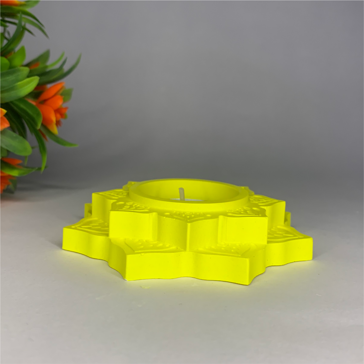 Lotus Diya yellow tealight candle
