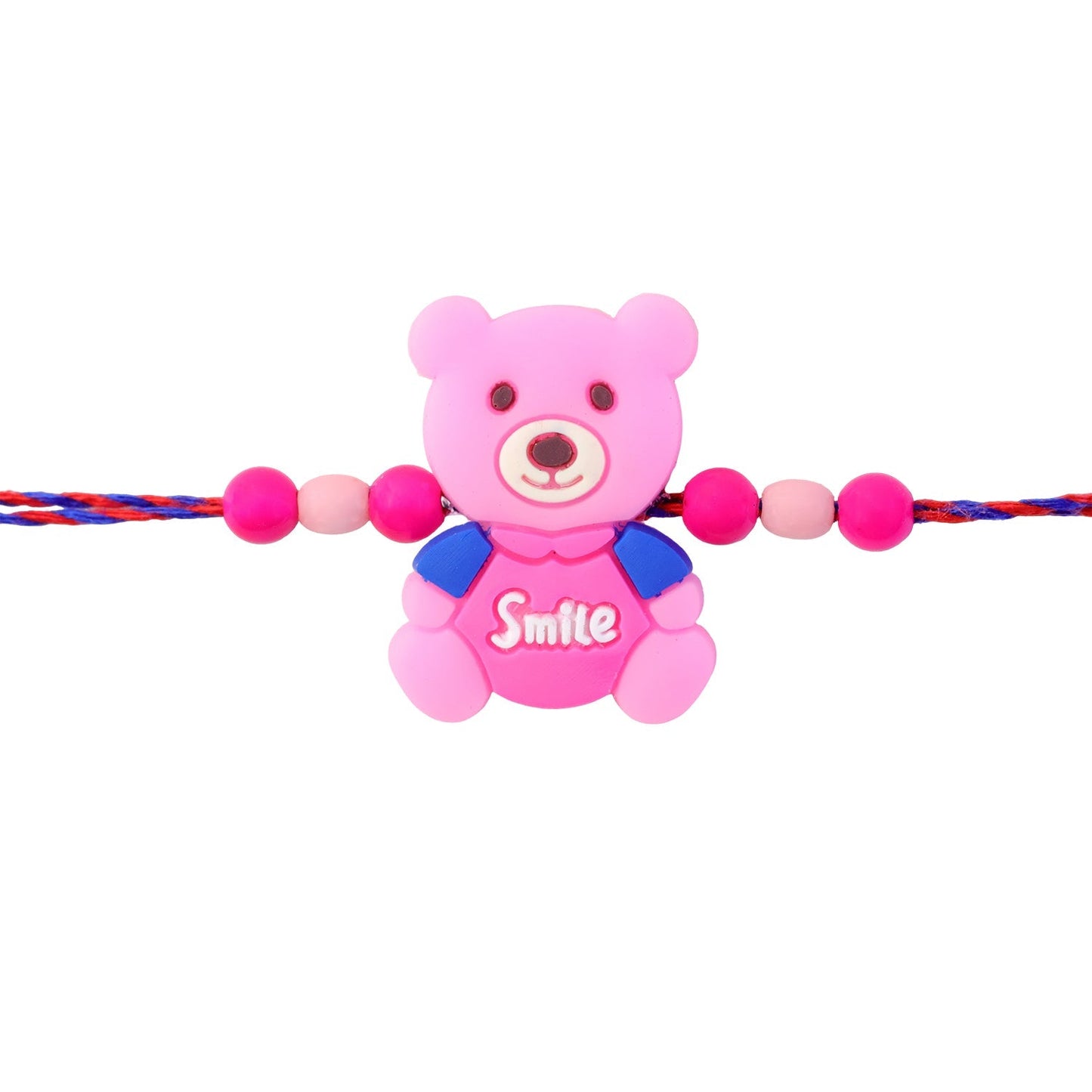 Teddy Bear Charm Rakhi Kids Beaded Festive Design (5pcs)