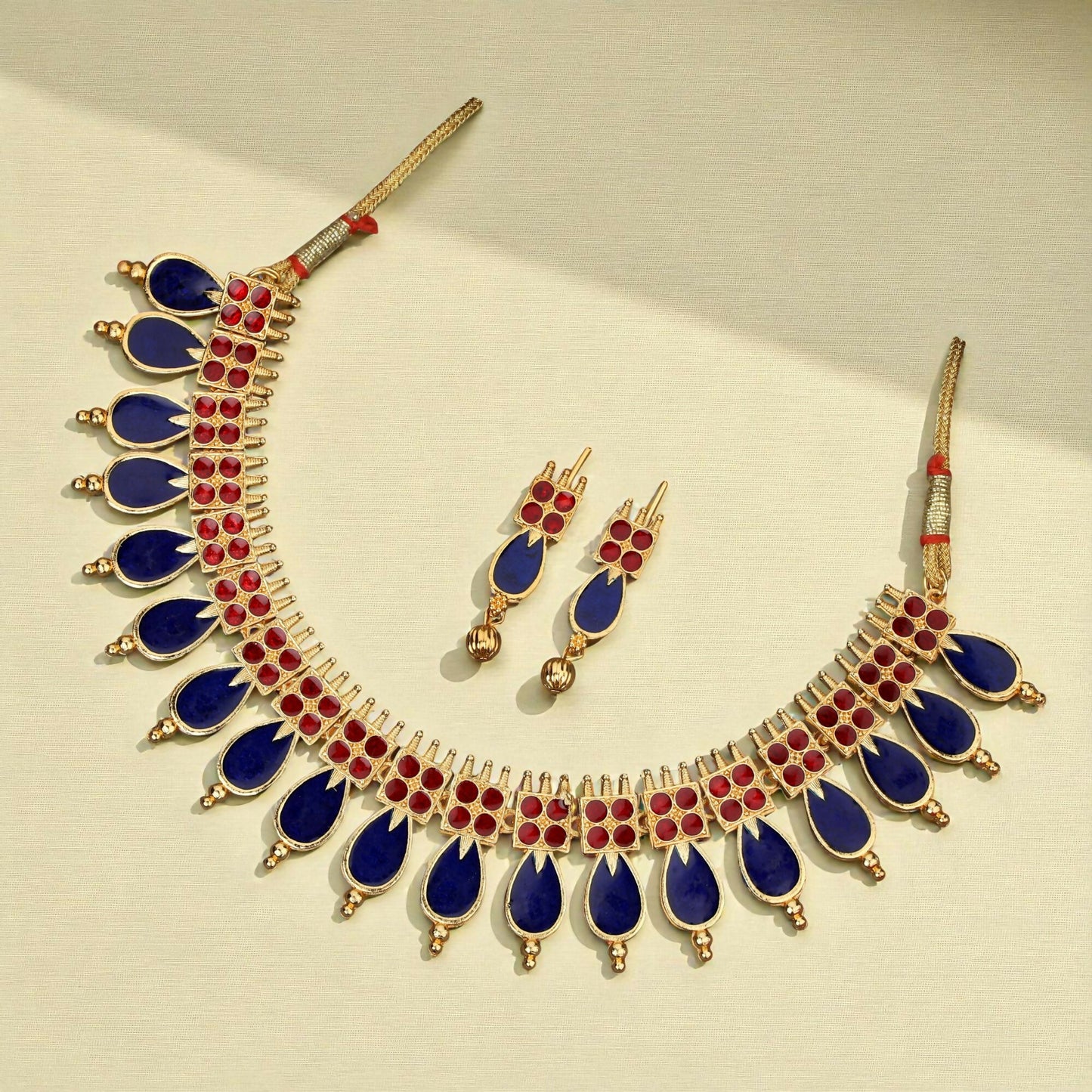 Modern Rose Gold Pave Crystal Teardrop Choker Set