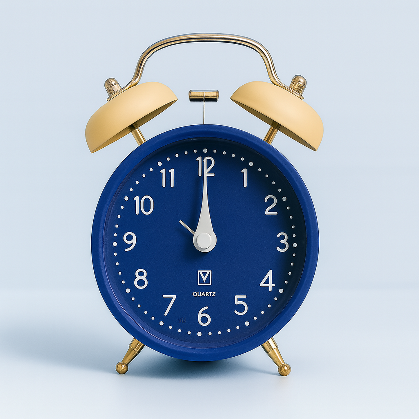 Retro Twin Bell Loud Alarm Clock for Bedroom | Blue Vintage Table Clock | Quartz