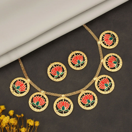 Heavy Gold-Tone Filigree Waterfall Choker Set