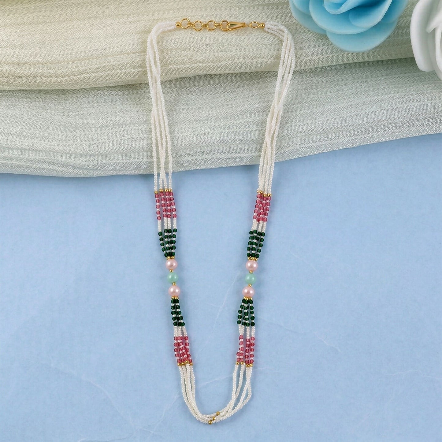Elegant Handmade Multicolor Beaded Mala Necklace for Women Stylish Wear