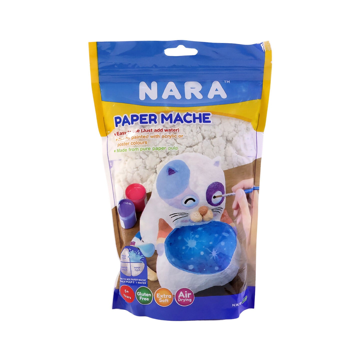 NARA Paper Mache Craft Dough Kit – DIY Sculpting, Painting & Air Dry Art Set for Kids