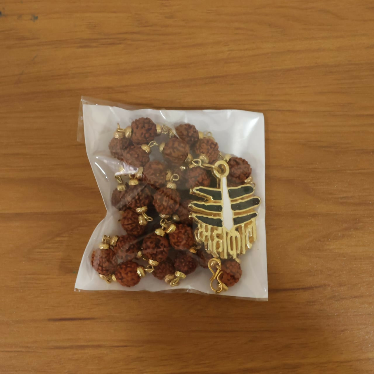 Mahakal Rudraksha Mala with Gold Plated Shiv Pendant Spiritual Necklace for Men