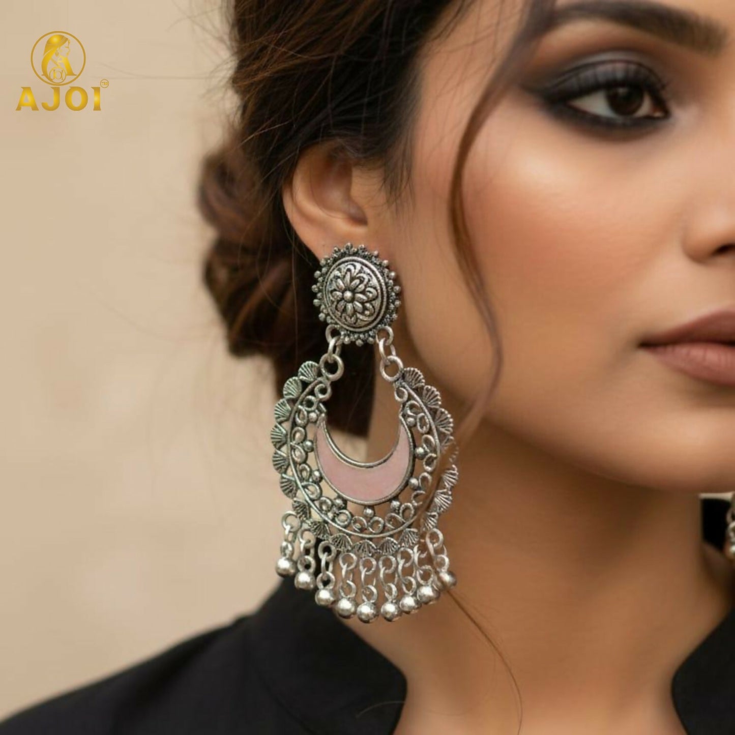 Traditional Oxidised Silver Earrings Combo Set for Women And Girls(PACK OF 4)