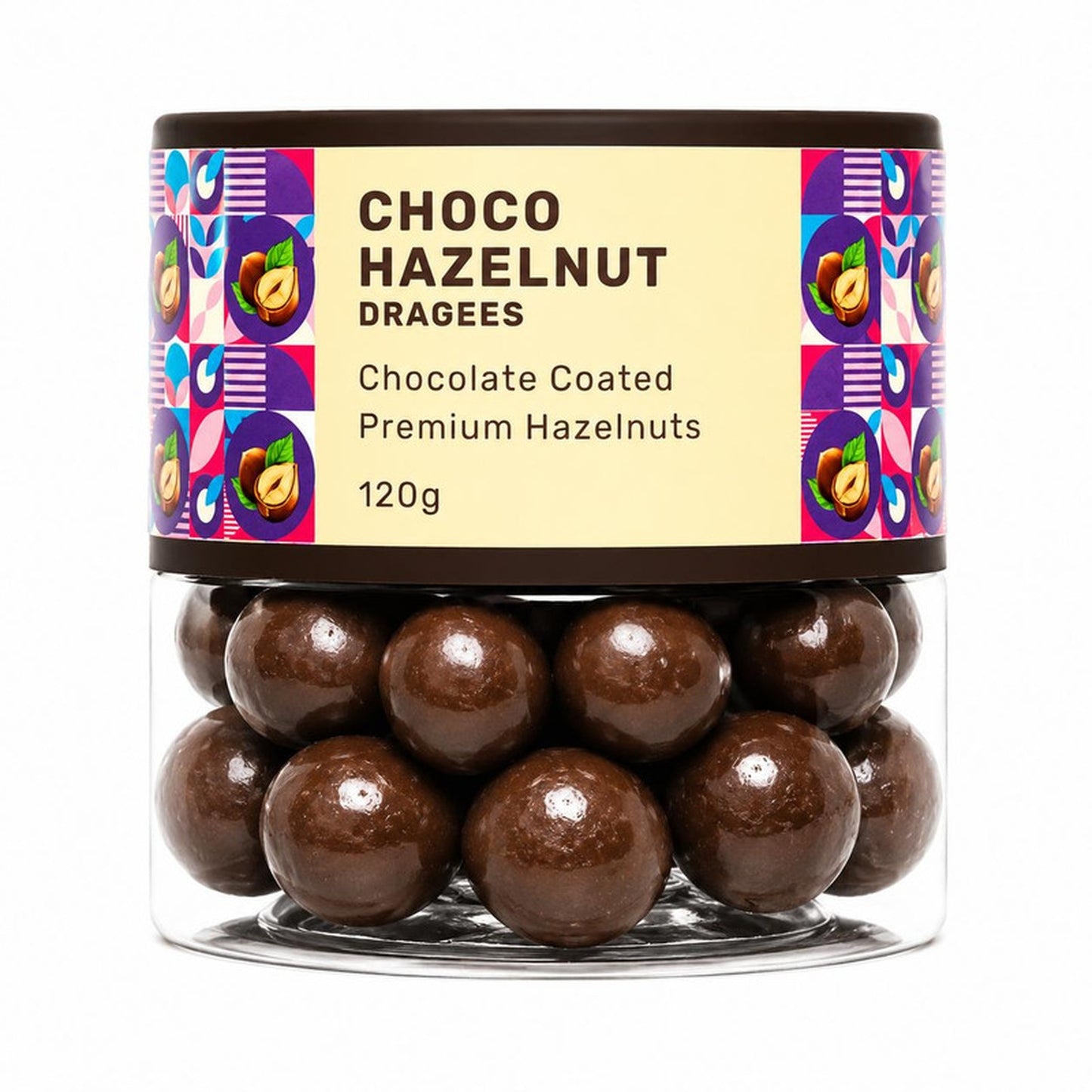 Oracle Choco Hazelnut Dragees, Smooth Chocolate-Coated Crunchy Hazelnut Treat 120g
