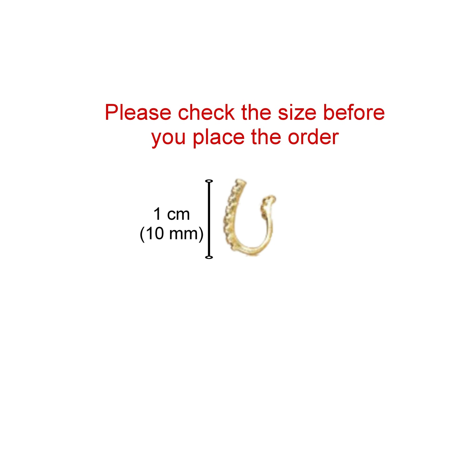 Combo Clip Nose Pin: Gold/Silver Finish, No Piercing Combo Pack of 2