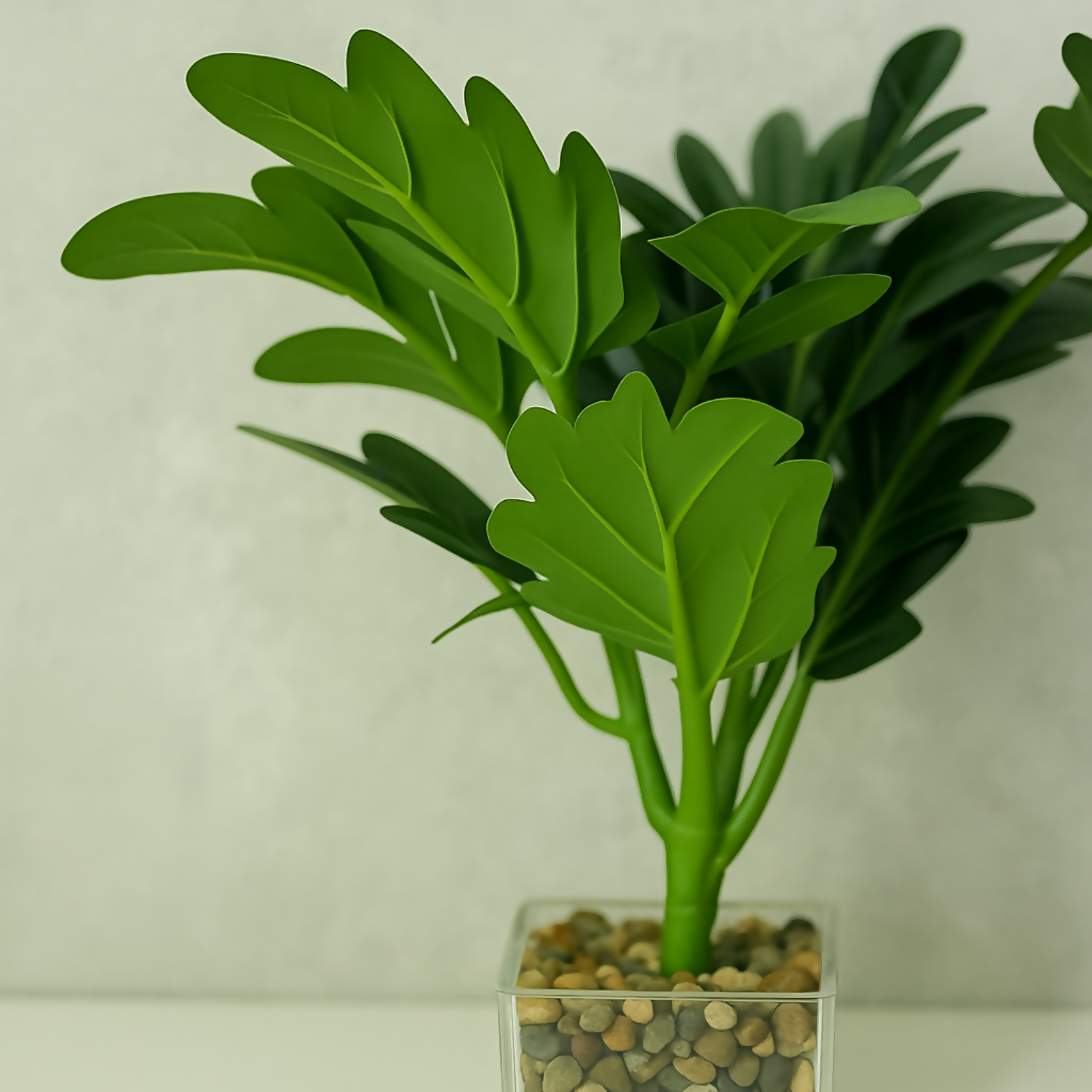Artificial Monstera Plant with Decorative Pot – Realistic Faux Tropical Green Leaves | Indoor Home Office Desk Décor | Low Maintenance Tabletop Decoration