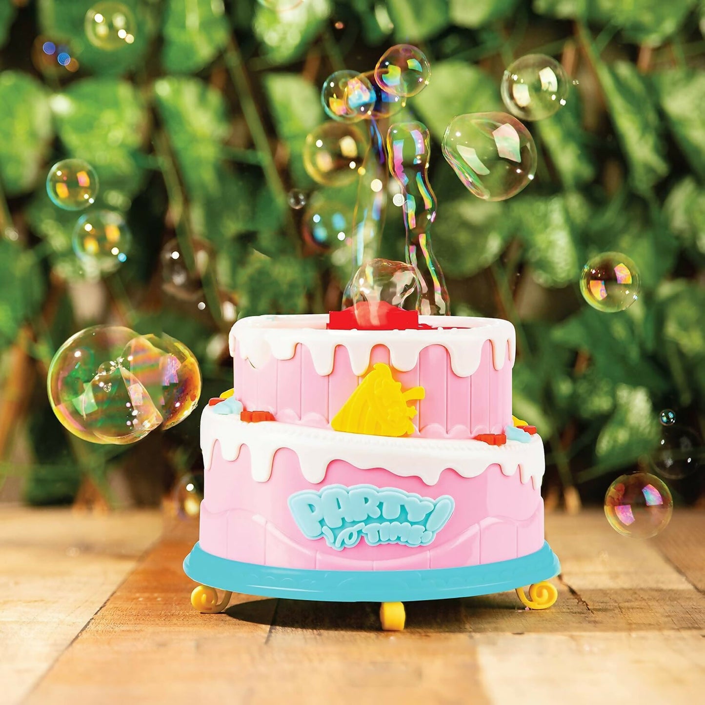 Kids Bubble Cake Toy Automatic Bubble Maker Party Toy with Bubble Liquid Bottle