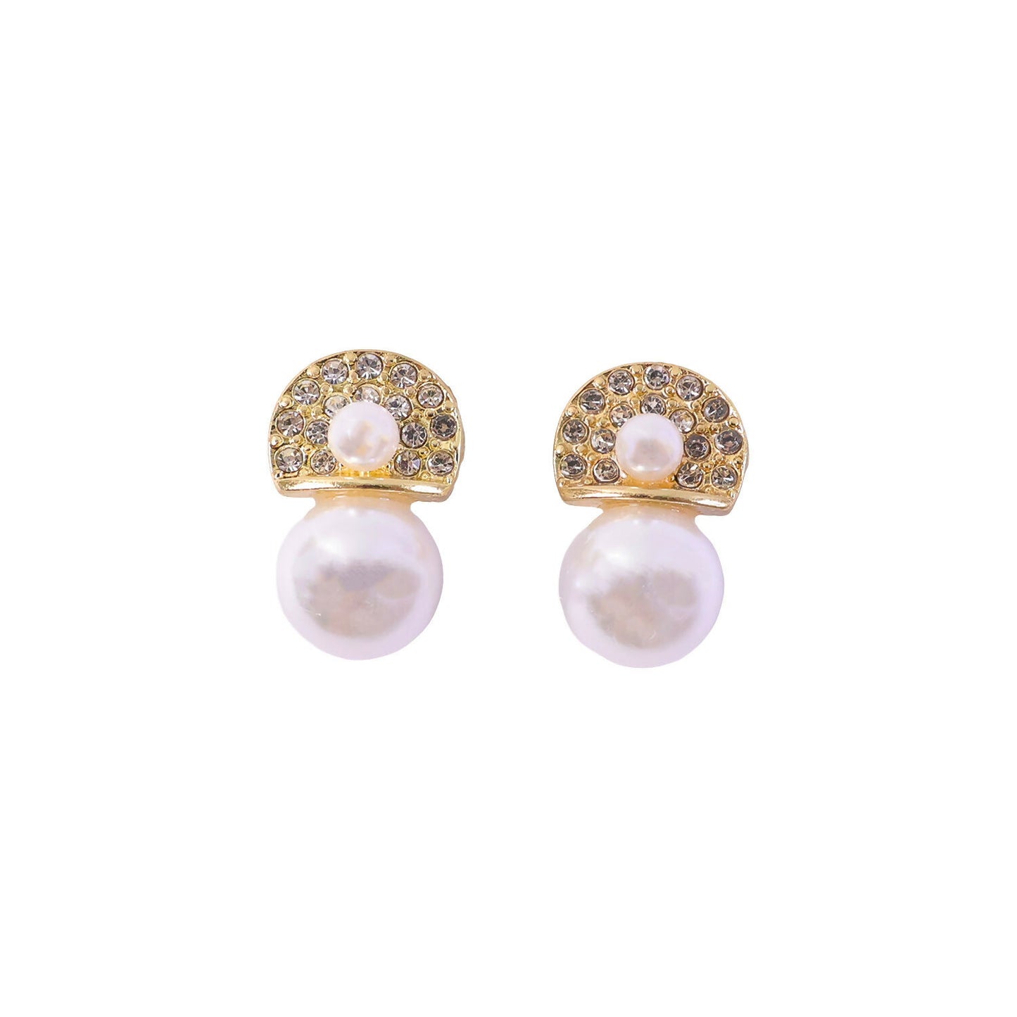 Luxury Crystal & Pearl Drop Earrings for Women & Girls – Gold Plated Designer Statement Earrings