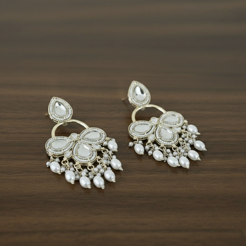 Elegant Dangle Earrings with Pearl Drops earrings