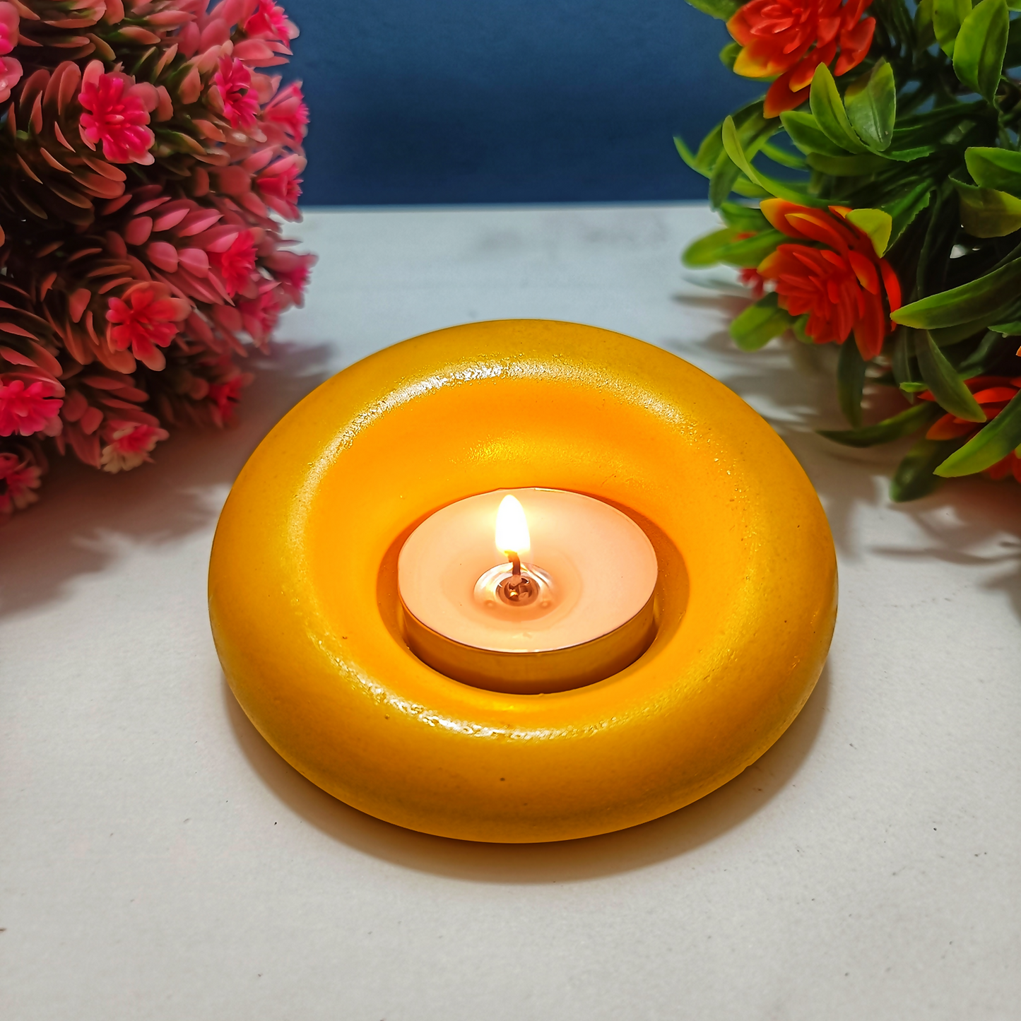 Gadi Diya yellow tealight candle Elegant Home Decor Handmade