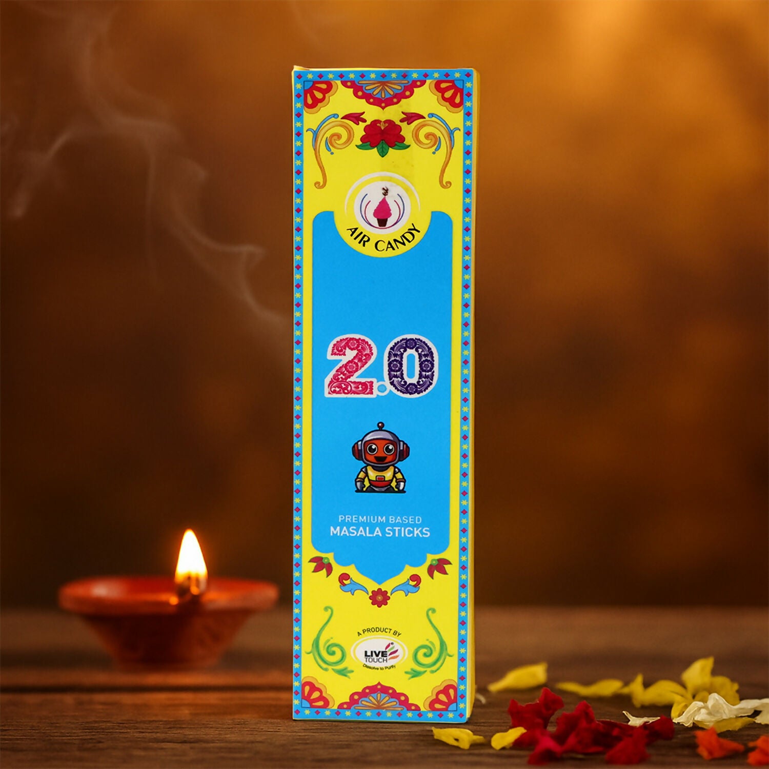 Air Candy 2.0 Premium Masala Incense Sticks – Refreshing Long-Lasting Fragrance for Meditation, Prayer & Home Ambience (Pack of 10 Sticks)