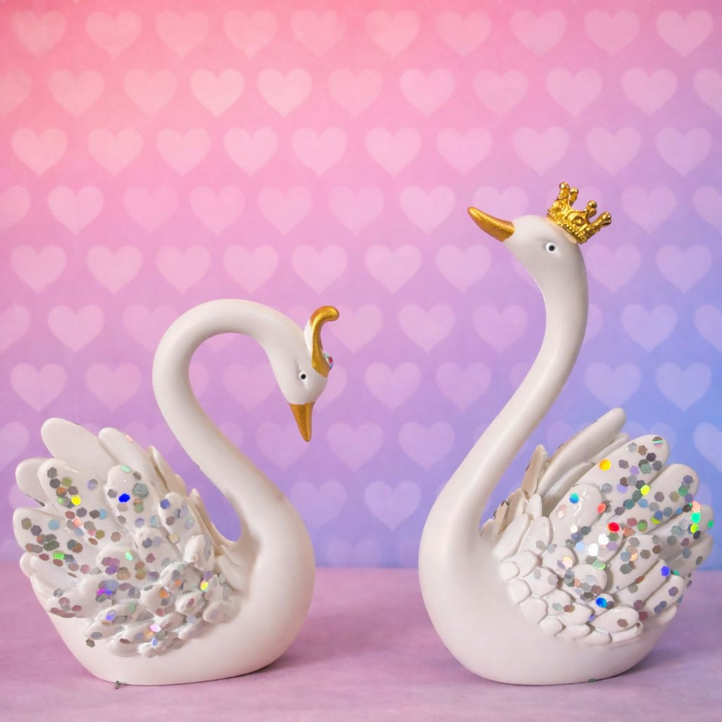Decorative Swan Couple Showpiece Set for Home, Table & Gift Decor