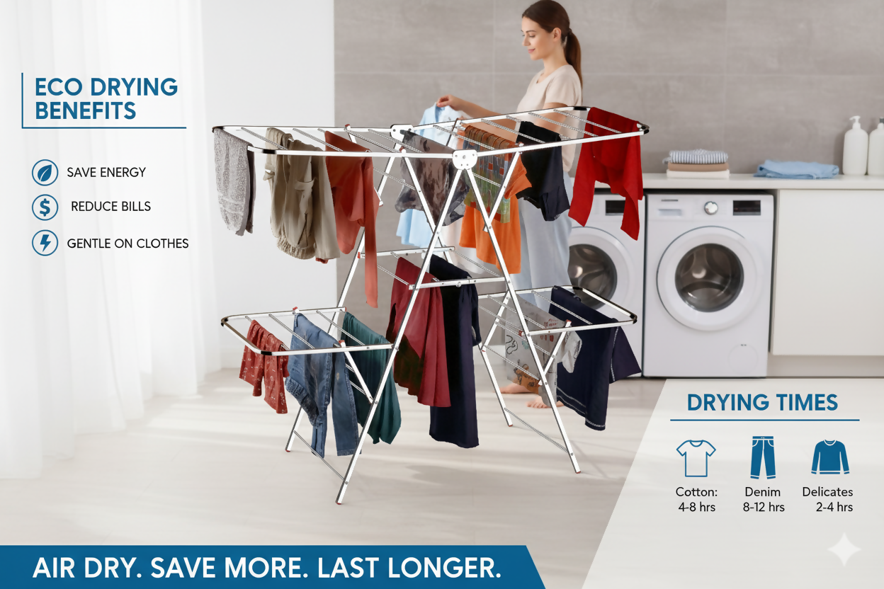 Double-Layer Foldable Stainless Steel Clothes Drying Rack | Heavy-Duty | Rust-Proof | 150x76x127 cm