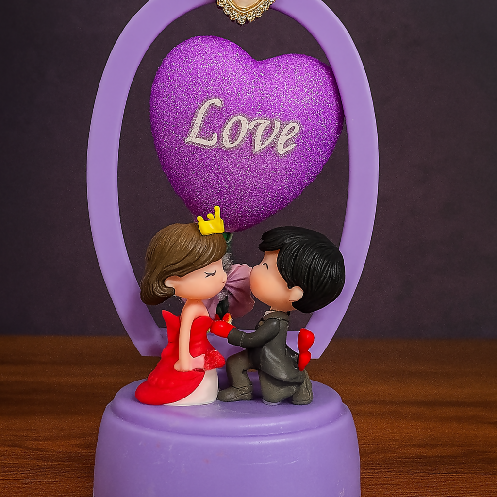Romantic Couple LED Showpiece with Heart Design Table Decor Gift
