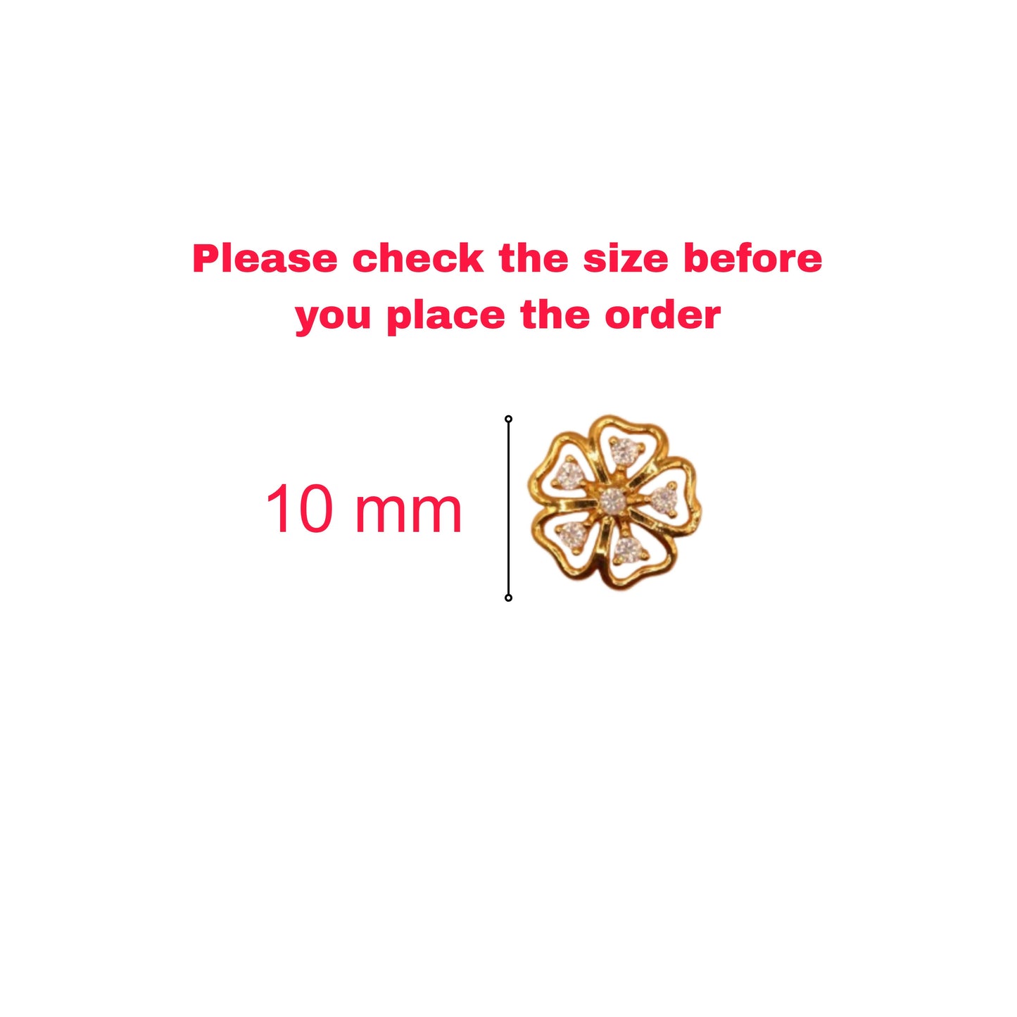 Gold-Plated AD Flower Stud Earrings for women & girls