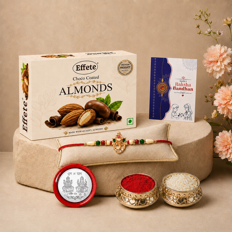 DeoDap Rakhi Combo for Brother with Chocolate Almond (32-GM)Rakhi Set | Assorted Gift Box