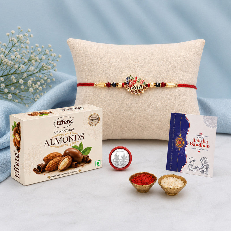 DeoDap Rakhi Combo for Brother with Chocolate Almond (32-GM)Rakhi Set | Assorted Gift Box