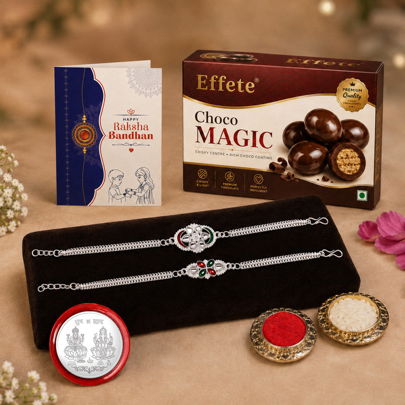 Rakhi gift for brother with Choco Beats(32-GM) | Rakhi set | Nylon Gift Box (Multicolor)