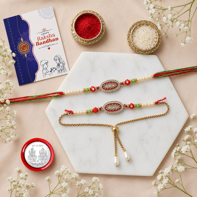 periapt Bhaiya Bhabhi Rakhi Set of 1 Bhai Bhabhi Rakhi | Perfect for Bhai Bhabhi