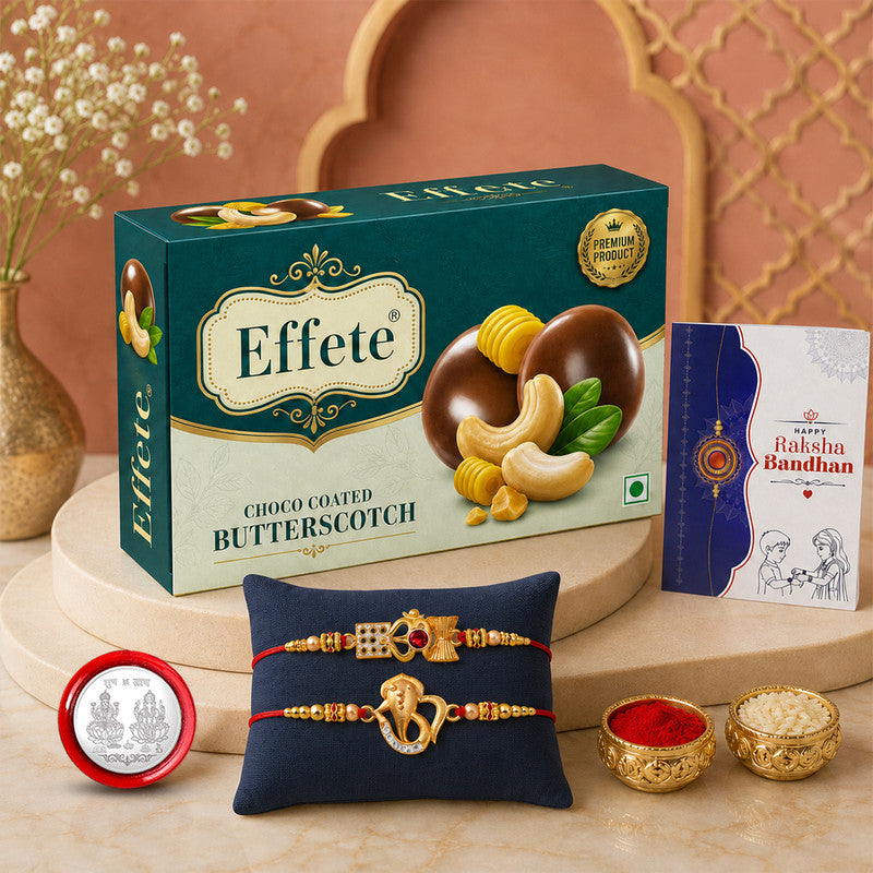Designer Rakhi Combo for Brother with chocolate Butterscotch(32Gm)Rakhi | Assorted Rakhi