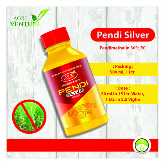 AgriVenture PENDI SILVER ( Pendimethalin 30% EC ) Used as Pre-emergent Herbicide (1Ltr.)