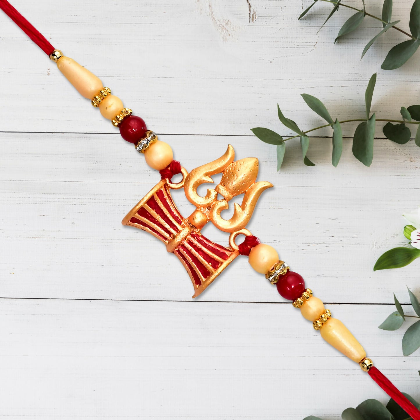 Shiva Trishul Rakhi on white background