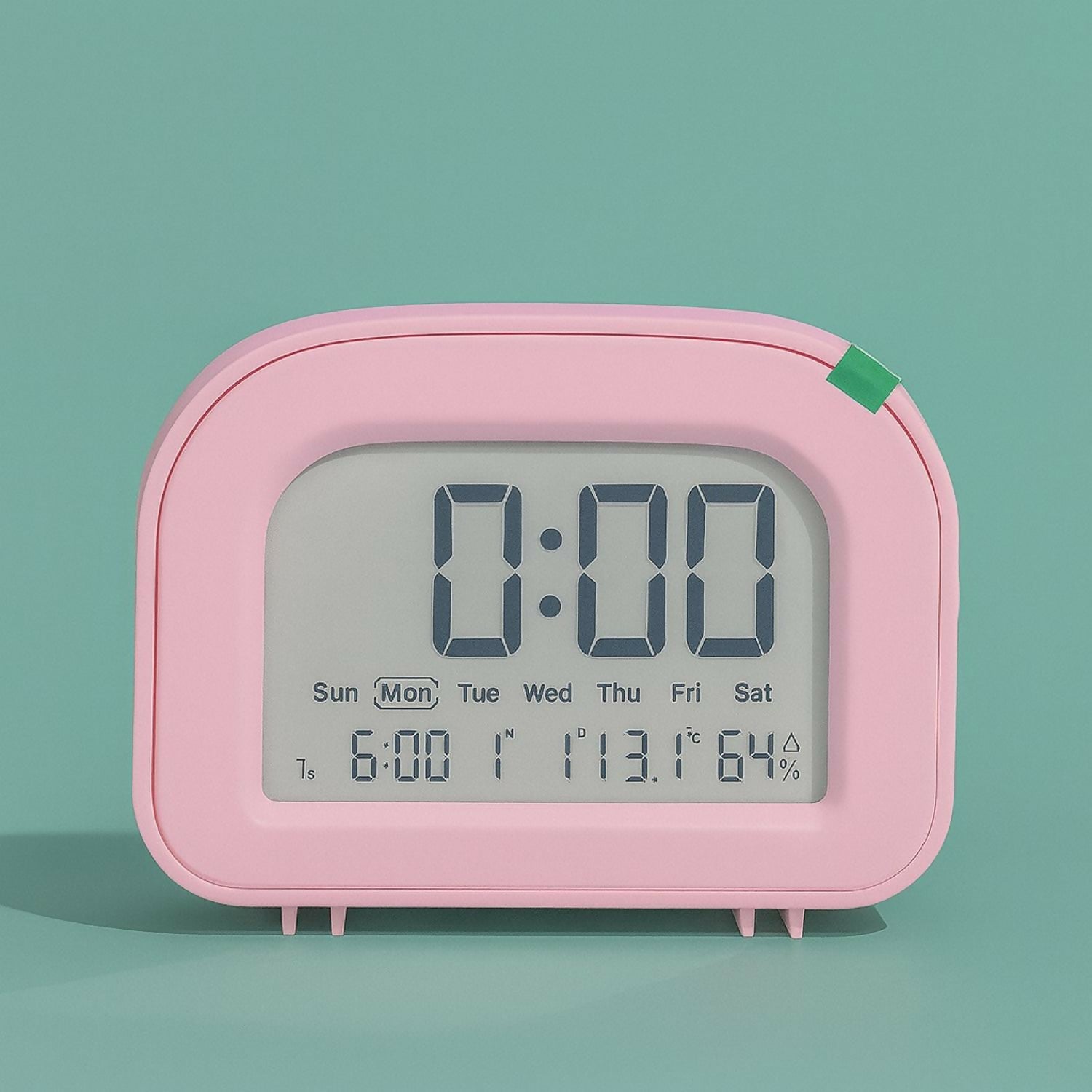 Pink Digital Alarm Clock with Backlight, Large LED Screen, Snooze Function, Temperature & Humidity Display, Battery Operated Desk & Bedside Clock for Kids, Girls, Bedroom & Office