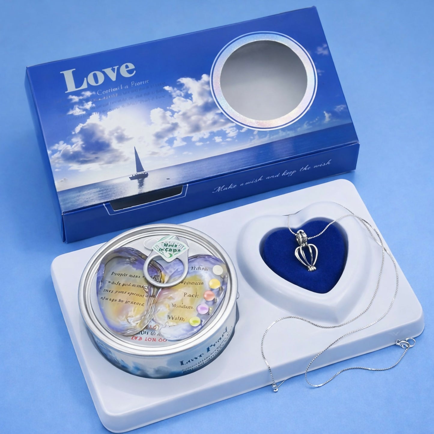Love Pearl Necklace & Pendant Gift Set with Oyster Can Surprise