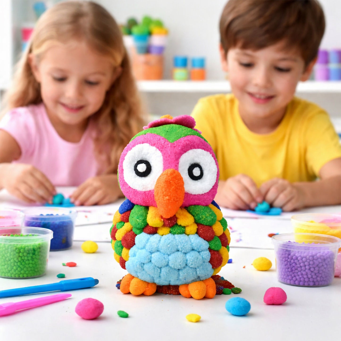 NARA Soft Foam Modelling Clay, Air Dry Non-Toxic DIY Creative Craft Clay for Kids Art (50Gm)